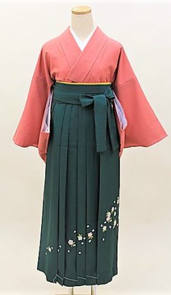 色無地・袴フルセット「ピンク地に刺繍袴」