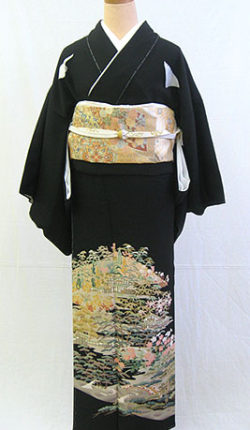 正絹黒留袖フルセット「京加賀 優景色 黒留袖」