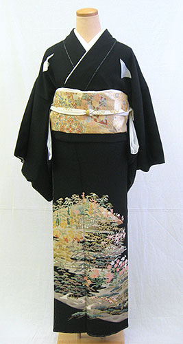 正絹黒留袖フルセット「京加賀 優景色 黒留袖」